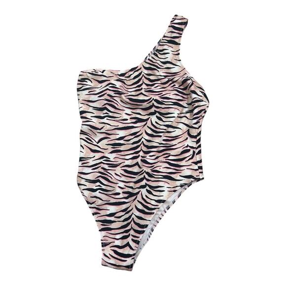 Victoria's Secret One-Shoulder One Piece Swimsuit Animal Print Size Large - Picture 1 of 7